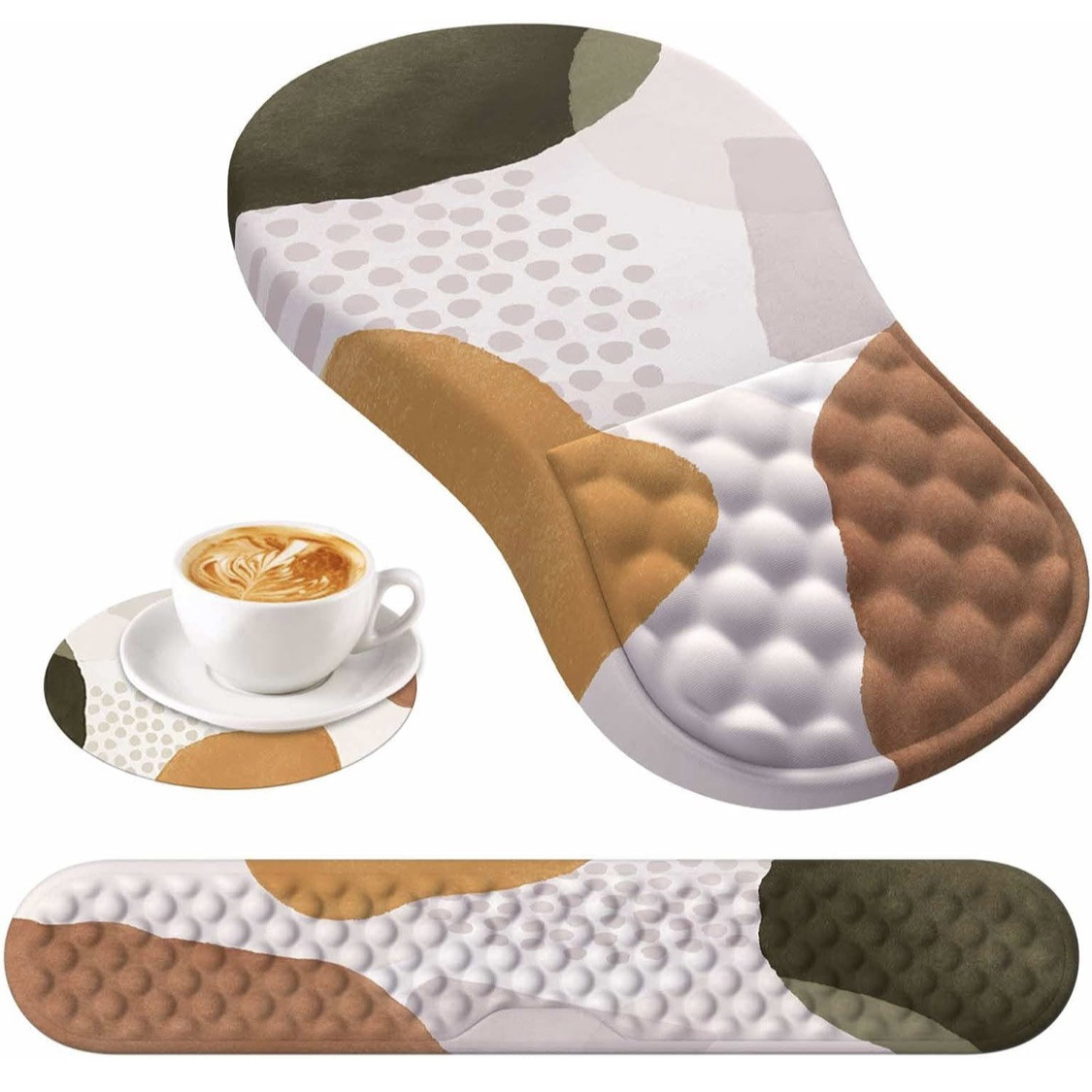 Ergonomic Mouse Pad and Keyboard Wrist Rest Set, 3-Piece, Carpal Relief-image