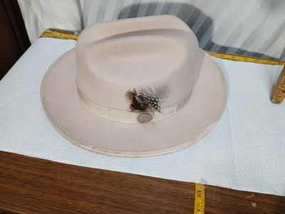 Southern Gents Miller Ranch Fedora 100% Merino Wool Hat Beige Size L USA