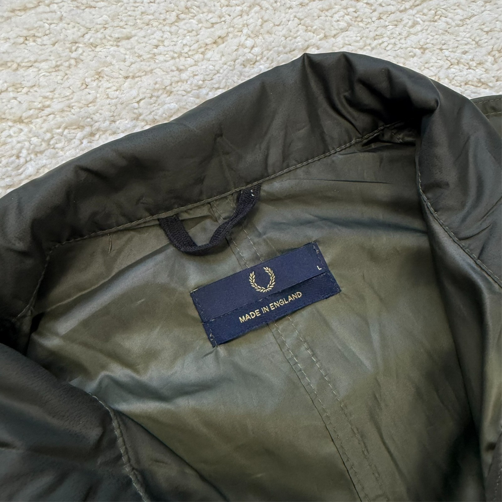 Vintage Fred Perry Fern Green Oversized Large Lightweight Rain Mac Parka Jacket image 3