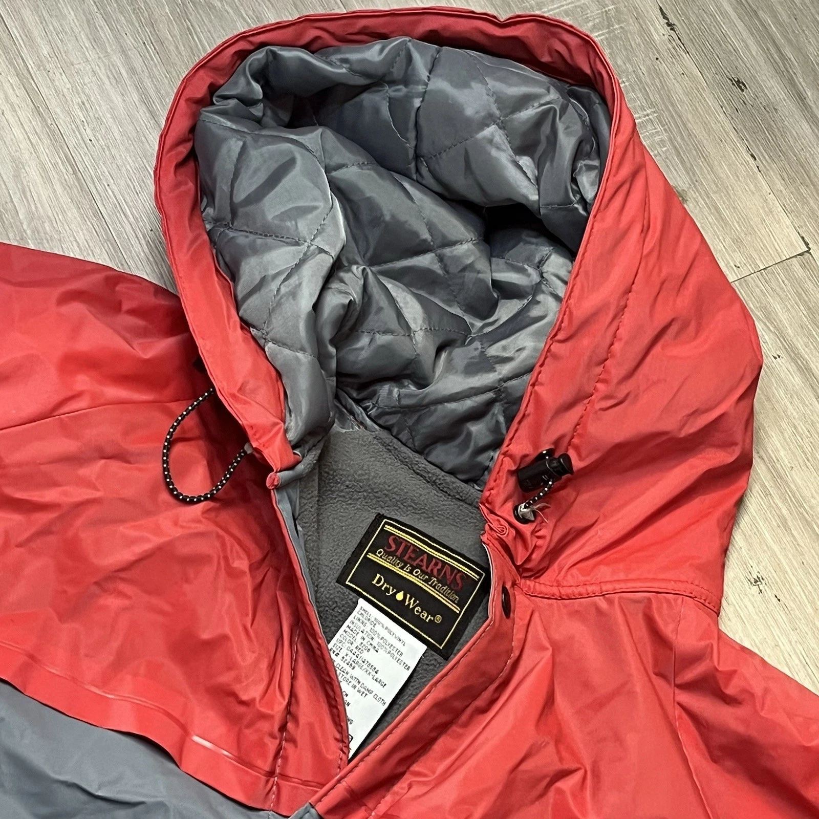 Stearns Waterproof Dry Wear Hooded Fleece Lined Jacket Coat Red XL-XX-Large