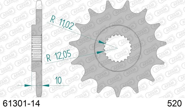 Ritzel Antriebsritzel 14-ZäHne 520-Teilung FüR Aprilia Pegaso 650 Ie 2001-2004-image