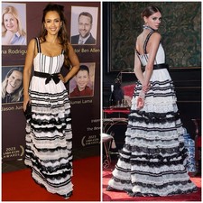 ALICE + OLIVIA DENITA BUSTIER RUFFLE GOWN NWT $3995 Size 0