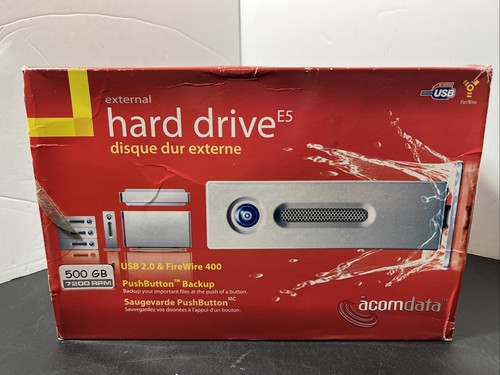 ACOMDATA TM External Hard Drive 500GB 7200RPM USB 2.0/Firewire 400 Windows/MAC - Picture 2 of 17