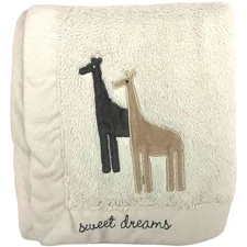 Wendy Bellissimo Beige Giraffe Sweet Dreams Baby Blanket Plush Unisex Soft