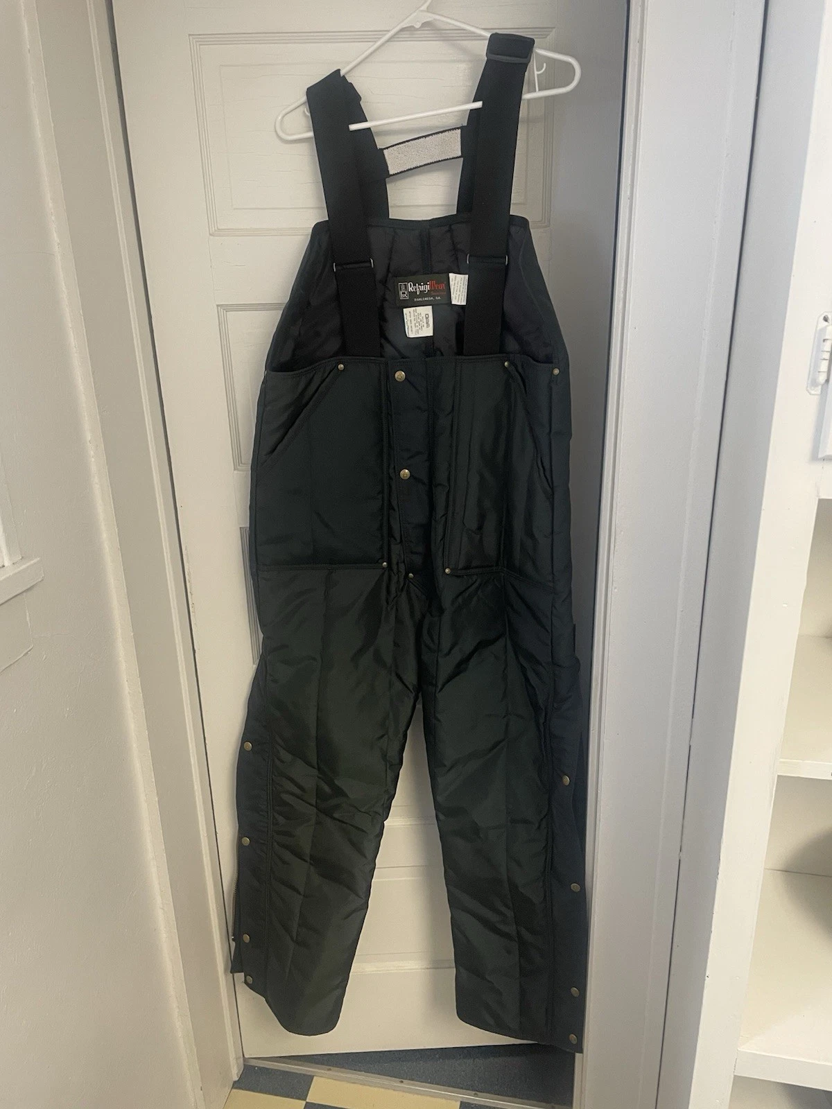 RefrigiWear Style 345 Polyester Filled Cold Weather Black Nylon Coveralls Size L