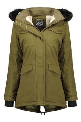 Geographical Norway Mädchen Winterjacke Celest Parka khaki mit Kapuze 140