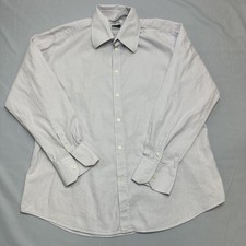 Versace Collection Shirt Mens 17.5 34/35 44 Purple Herringbone City Dress Office