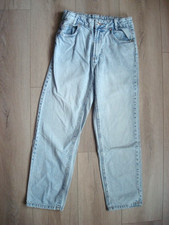 ZARA Girls 11-12Y Girlfriend Denim Jeans Pants Light Blue Adjustable Waist
