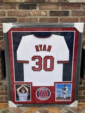 Nolan Ryan Signed Autographed Angels Baseball Jersey Framed 44x36 COA *45