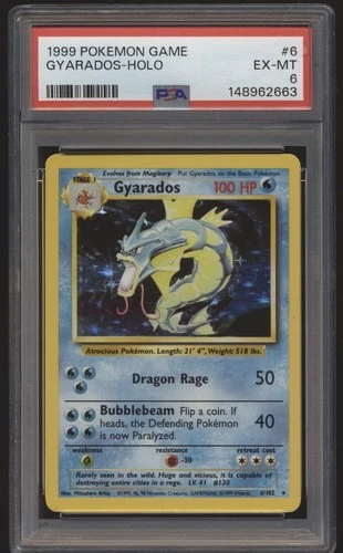 1999 POKEMON GAME #6 GYARADOS-HOLO PSA 6 Ex-Mt