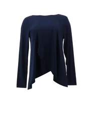 DG2 Diane Gilman Tulip Front Top Navy 2X NEW (1004)