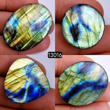 4 Pcs 128 Cts Natural Labradorite Loose Cabochon Gemstone 20x20-38x28mm R-13016