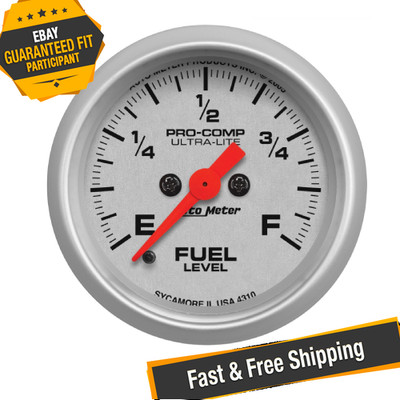 Auto Meter 4310 Ultra-Lite 2-1/16'' Fuel Level Gauge, Programmable 0-280 ohms