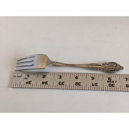 Oneida Renoir-Pembrooke Stainless SSS 1991 Floral Pierced Salad Fork 6 3/4" - Picture 7 of 7