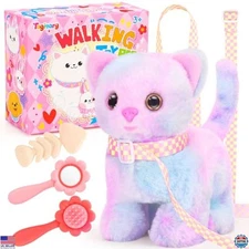 Tagitary Interactive Plush Cat Toy - Moving Meowing Tail Stuffed Animal for Kids