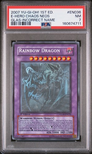 2007 YU-GI-OH! GLAS-GLADIATOR'S ASSAULT #EN036 ELEMENTAL HERO CHAOS NEOS PSA 7