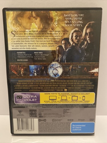THE MORTAL INSTRUMENTS CITY OF BONES DVD (Region 4, 2013) FREE TRACKED POSTAGE - Picture 2 of 4