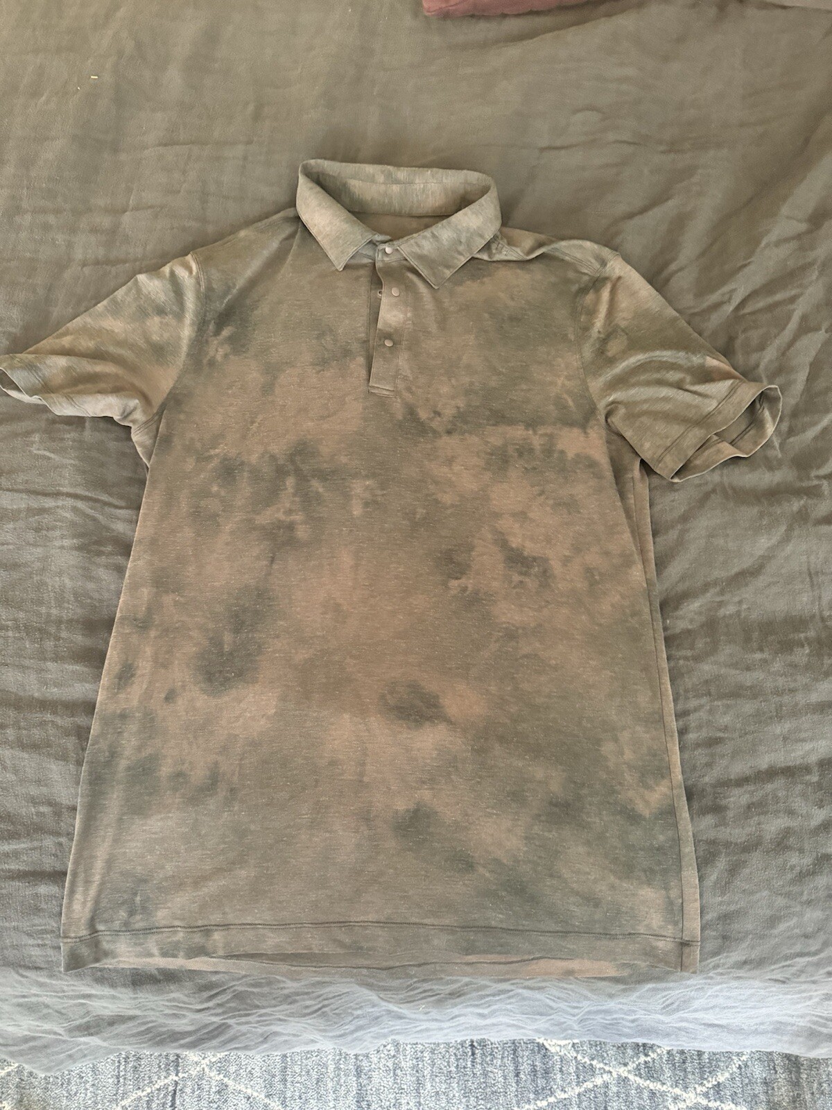 Lululemon Evolution Polo Medium Dark Gray Acid Wa… - image 1