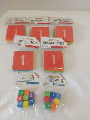 Learn Foam Fraction Circles (5 Pks W/6ea.) Foam Math Dice (2 Pks W/8 Ea.) Age 5+