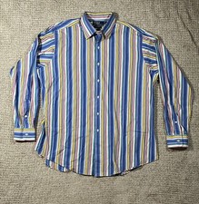 Vintage Polo Ralph Lauren Men's Button Up Stripes Colorful Shirt Size XL