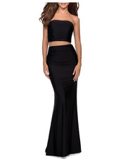 La Femme Strapless Two-Piece Trumpet Gown In Black Size 0 $308
