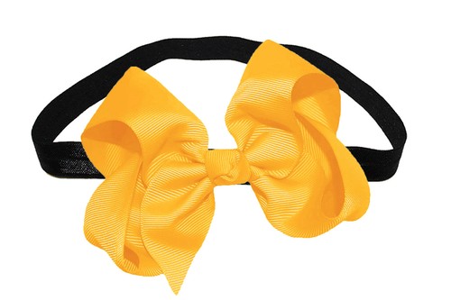 WD2U Baby Girls 4" Solid Grosgrain Ribbon Hair Bow Black Stretch Headband - Picture 18 of 60