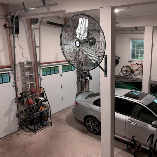 6500 CFM 24In. High Velocity Industrial Wall Mounted Fan, 3-Speed Oscillating He - Picture 7 of 7