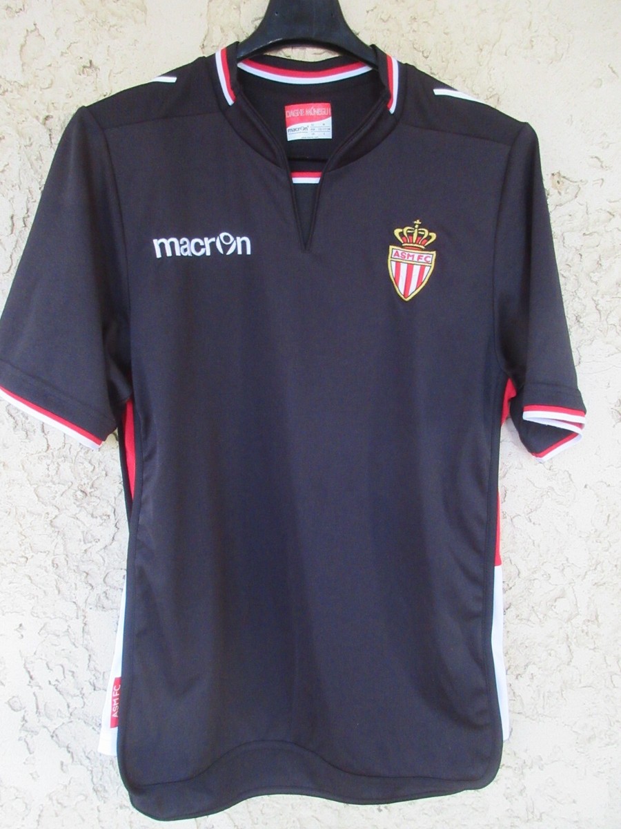 Maillot MONACO 2014 MACRON football shirt away jersey noir M