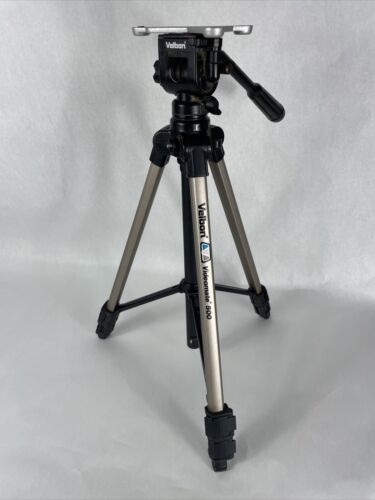 Velbon Videomate 500 Tripod with Mount Base, Broken Piece See Pics - Picture 1 of 14