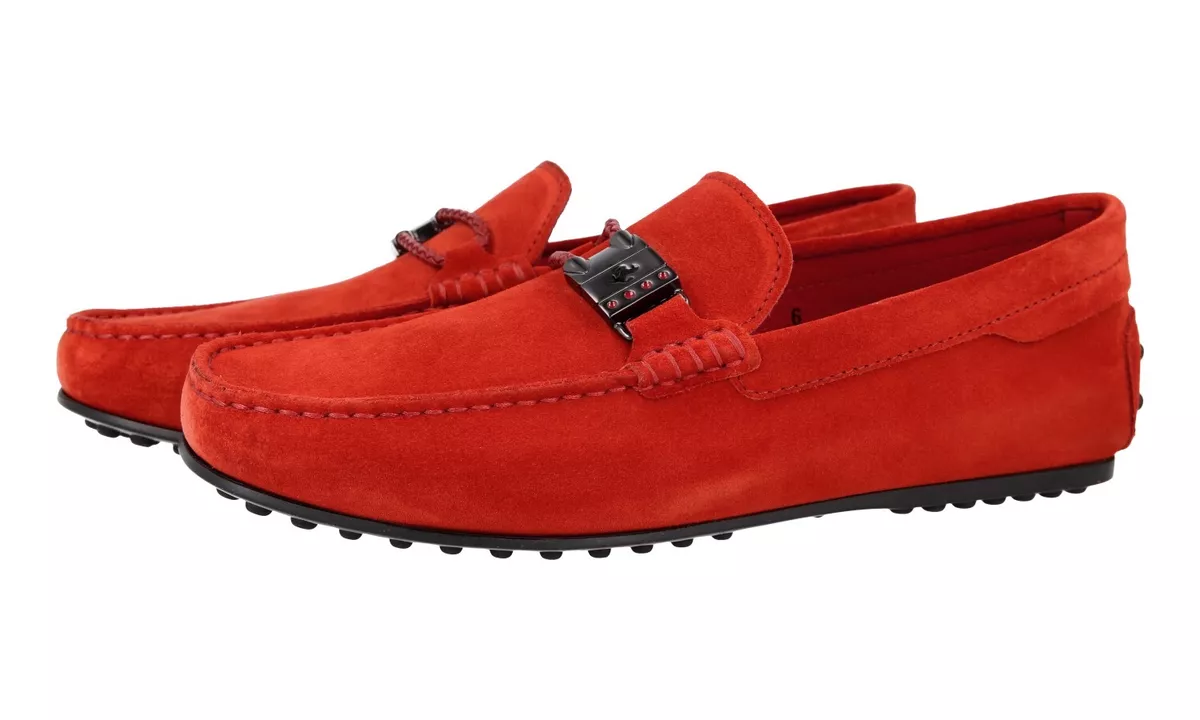 LUXURY TOD S FOR FERRARI LOAFER SHOES RED SUEDE NEW US 7 EU 40 40 5