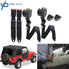 For Jeep CJ YJ Wrangler 1982-1995 2Pcs Universal 3 Point Retractable Seat Belts