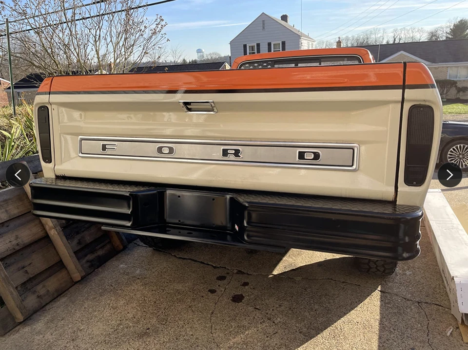 Westin Fey Diamondstep 后保险杠黑色钢 67-97 适合道奇福特 GMC 雪佛兰 — 第 3/4 张图片