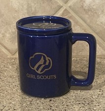 Girl Scouts MUG with Lid~Navy Blue~Made in USA~Never Used
