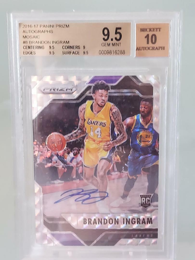 2016-17 PANINI PRIZM MOSAIC BRANDON INGRAM RC AUTO BGS 9.5