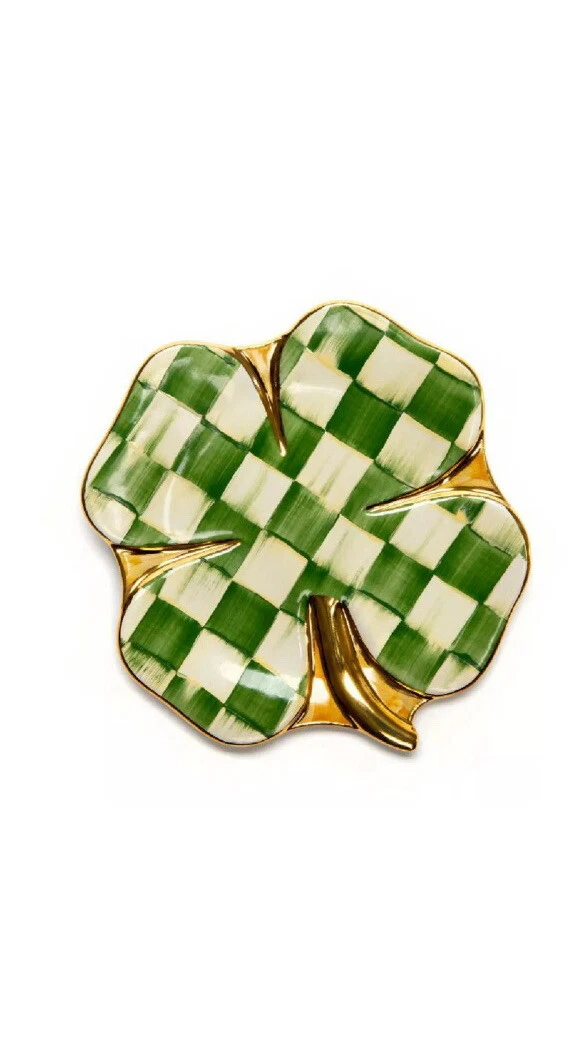 Shamrock Courtly Lucky Check Clover Plate