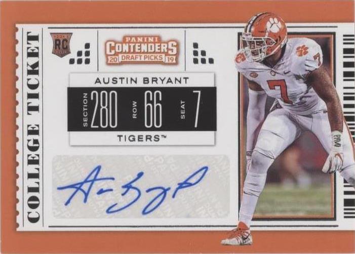 2019 Panini Contenders Draft Picks Austin Bryant #196 - 1 of 2