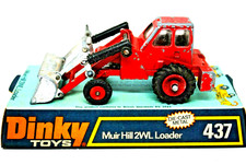 Dinky 437 MUIR-HILL 2wd Farm Tractor w/ FRONT LOADER in TAYLOR WOODROW Livery GC