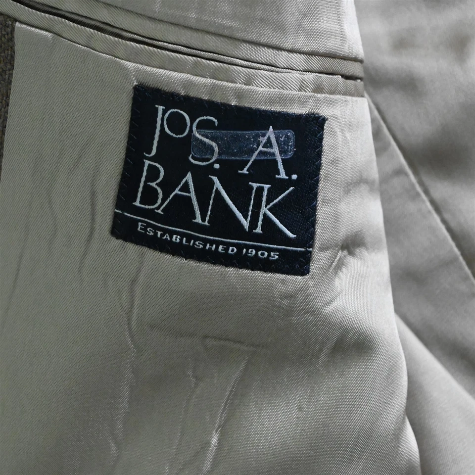 Jos A Bank 38S Marrón Lana Bambú Hombres Blazer Traje Chaqueta Abrigo Deportivo Foto 4 de 4