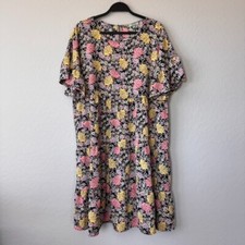 Good Luck Gem Floral Print Tiered Midi Dress Flutter Sleeve Casual XL