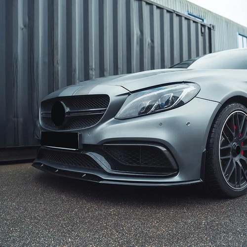 Divisor de labios de parachoques delantero negro brillante para Mercedes Benz W205 C63 AMG S 15~2021 - Imagen 2 de 11