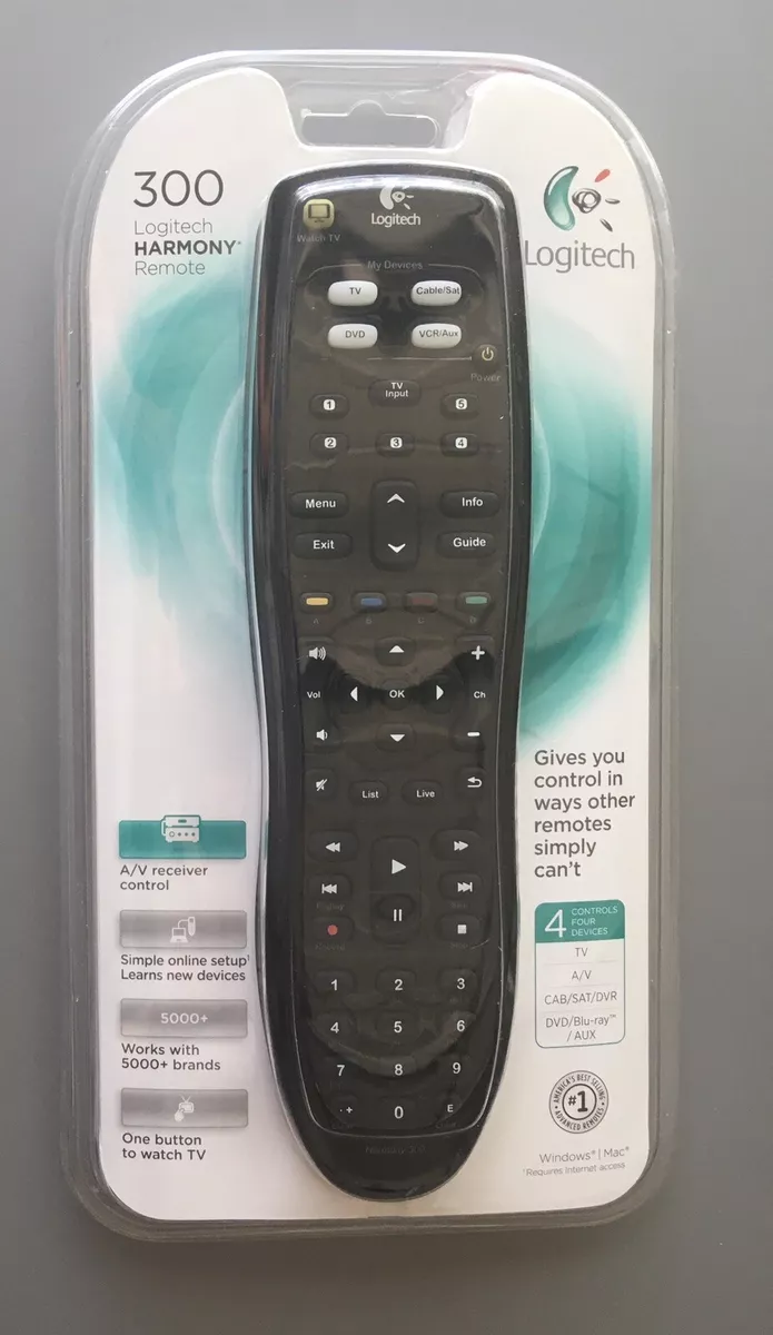 hyppigt kalv Forlænge Logitech - Harmony 300 Universal Remote Control - Black - New 97855066862 |  eBay