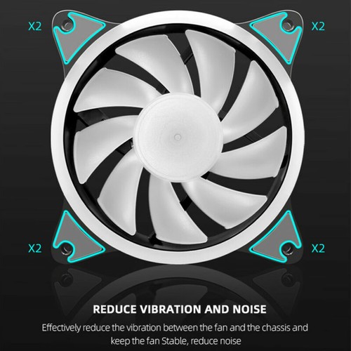 6 Pack LED PC Computer Cooling Fan 120mm Quite Case Cooler Fans Rainbow Light - Afbeelding 2 van 10