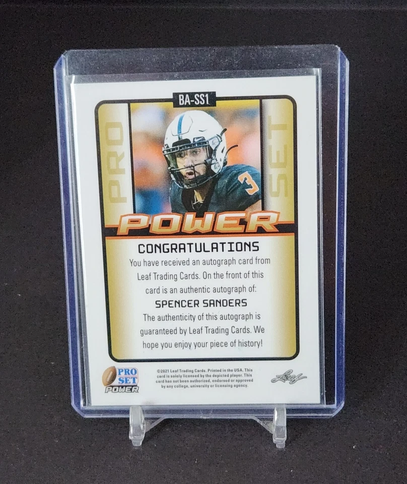 2021 Leaf Pro Set Power Base Auto Spencer Sanders #BA-SS1 Auto - Image 2 of 2