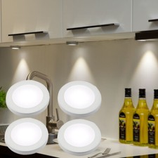 Dimmable Under Cabinet Lighting 4x Kit LED Light Closet Kitchen Shelf Counter 