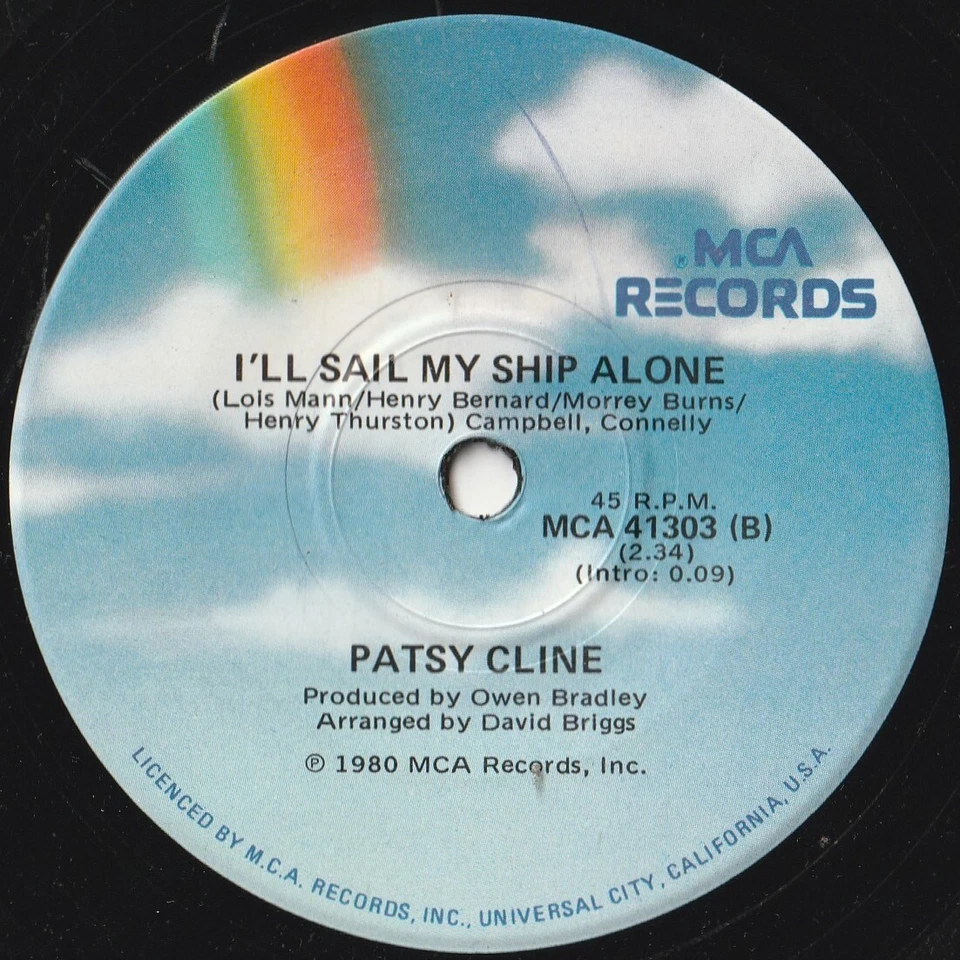 PATSY CLINE 45: ALWAYS b/w I'LL SAIL MY SHIP ALONE AUSSIE MCA 41303  NM & NM '80 - Image 2 of 2