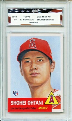 2018 Topps Heritage 1953 #7 Shohei Ohtani Rookie Card AGC 10 Gem