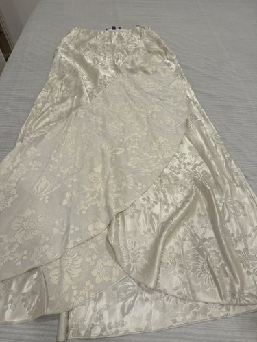 Ralph Lauren Collection lila Etikett Start- und Landebahn langer Maxi-Rüsche Elfenbeinrock US 10 - Bild 5 von 11