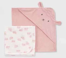 Carter's Pink Lamb 2-Piece Bath Towel Set + Free 6pk. matching wash cloths