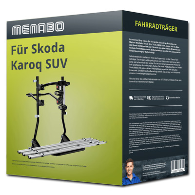 Menabo Fahrradträger Cobra Plus schwarz/silber für Skoda Karoq SUV NU7 - 3 Räder