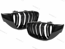 F�r BMW 4er F32 F33 F36 2014-2016 K�hlergrill DOPPELSTEG Schwarz Glanz Neu